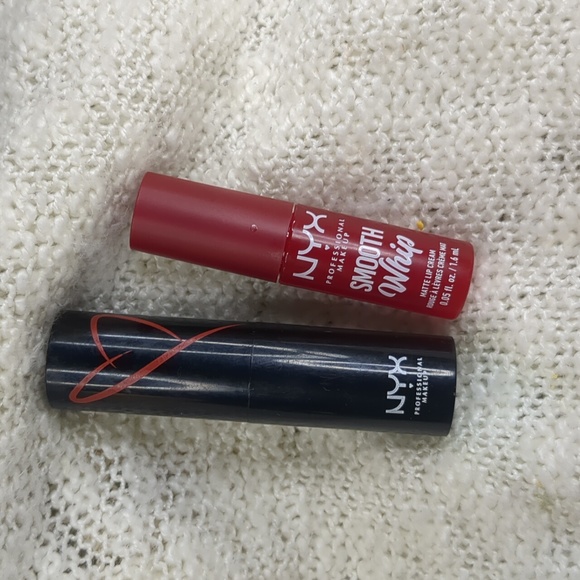NYX Other - NYX Satin Lipstick in Red Haute and Smooth Whip Lip Balm in Cherry Creme Duo